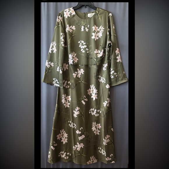 New,Sachin&Babi Tyra Satin Midi Dress,Sz 14,no zipper Pull Tab/zipper Works Exc. - Picture 5 of 11